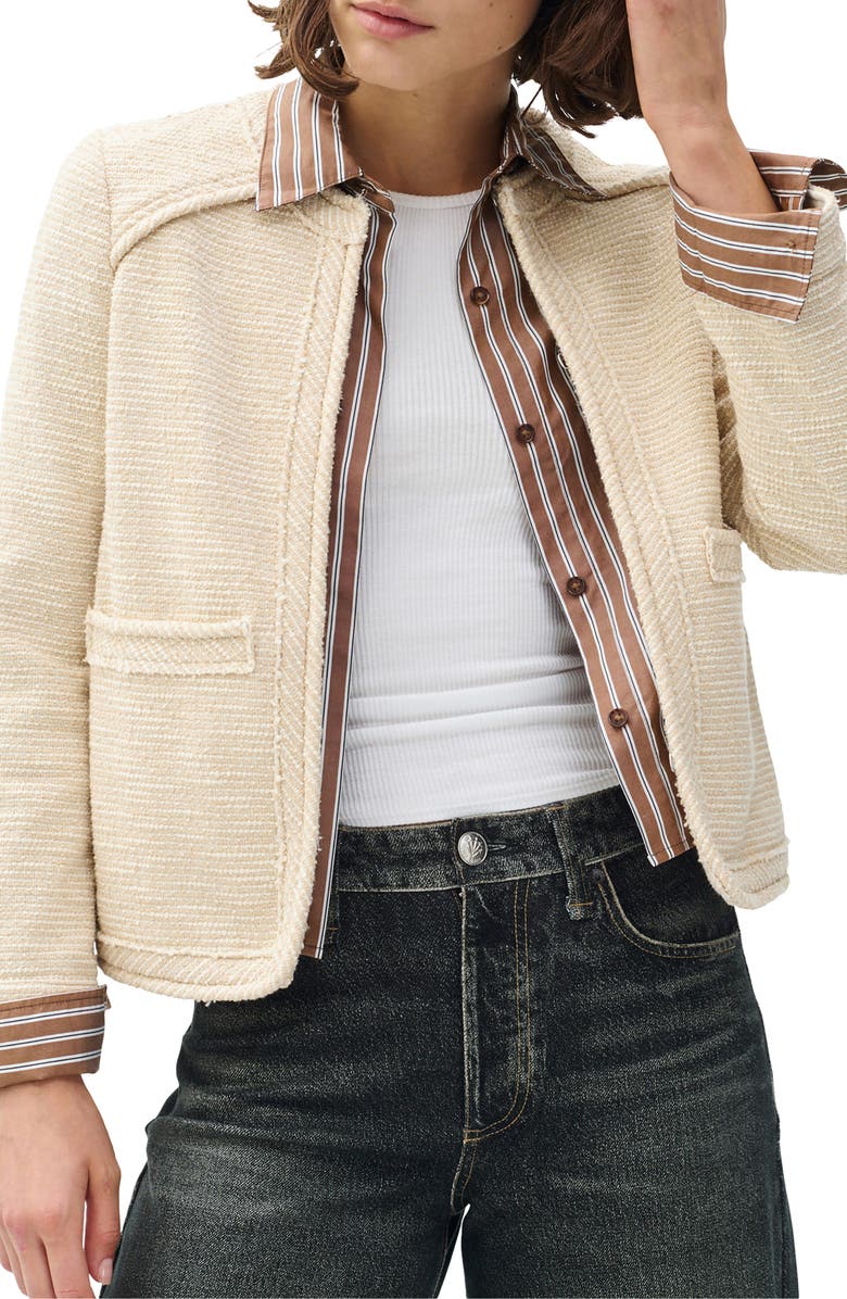rag & bone Clarice Cotton Blend Jacket, Alternate, color, Cream