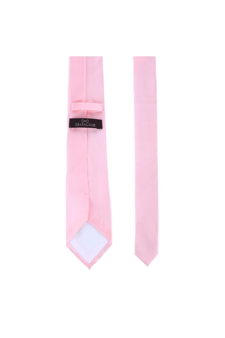 Sutton Big & Tall Solid Color Silk Necktie, Alternate, color, Pink