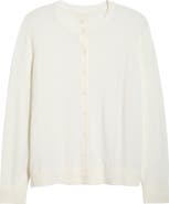 Caslon® Merino Wool Blend Crewneck Cardigan
