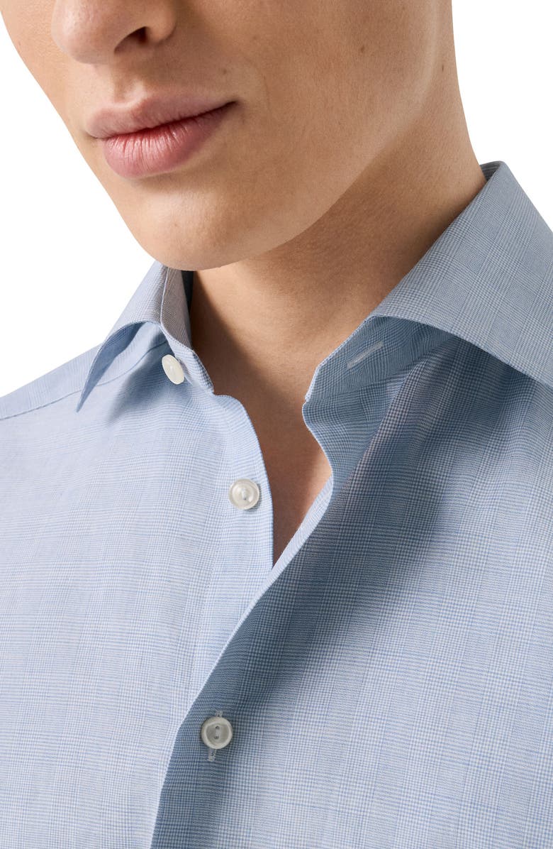 Eton Slim Fit Mélange Check Cotton Dress Shirt, Alternate, color, 