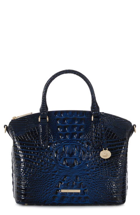 Duxbury Croc Embossed Leather Satchel