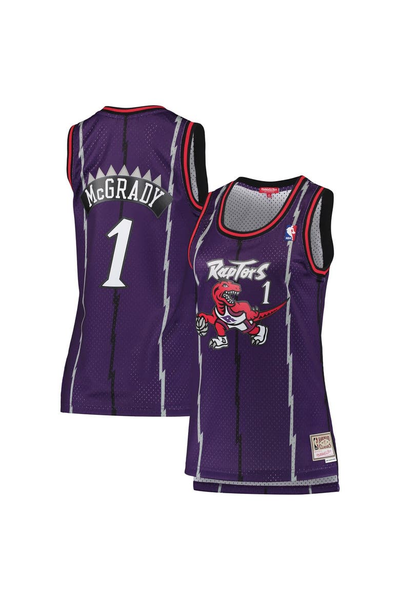 Women's Mitchell & Ness Tracy McGrady Purple Toronto Raptors 1998/99 Hardwood Classics Swingman Jersey, Main, color, Purple