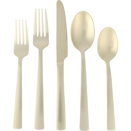 Gibson Elite Earlston 20 Piece Stainless Steel Flatware Set In Gold