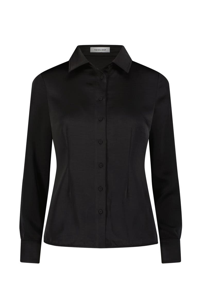 The Noli Shop Paulina Silk Blouse, Alternate, color, Black