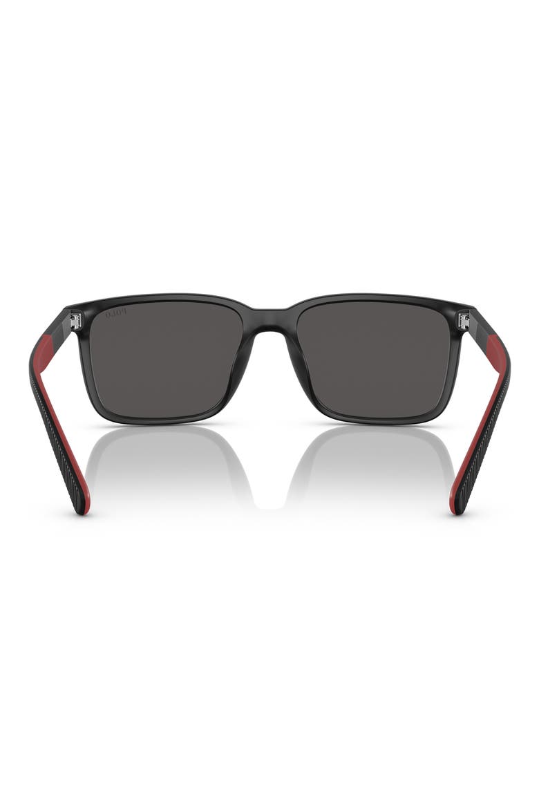 PH4189U 55mm Rectangular Sunglasses, Alternate, color, MATTE BLACK / DARK GREY