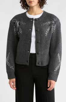 Vigoss Rhinestone Crop Cardigan