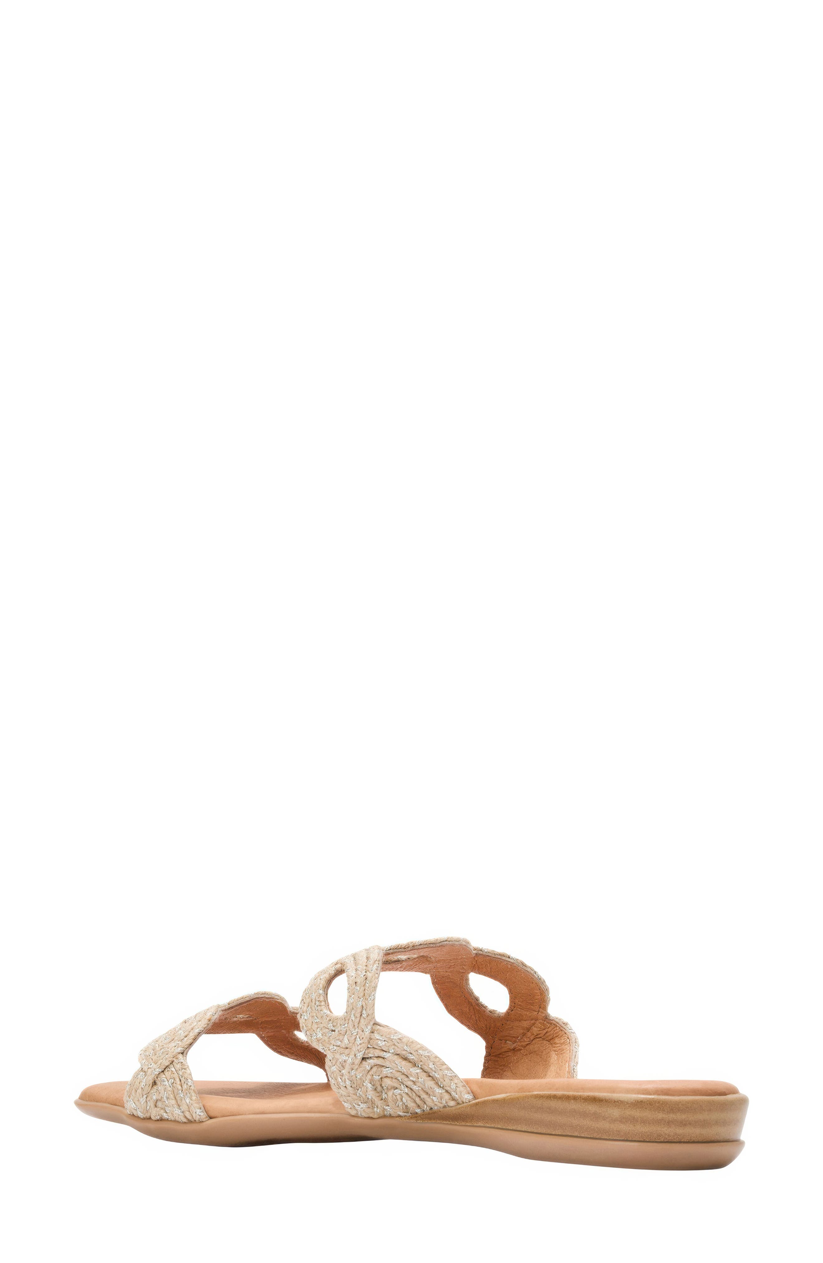 André Assous Nizzie Double Strap Slide Sandal, Alternate, color, Natural/ Platino