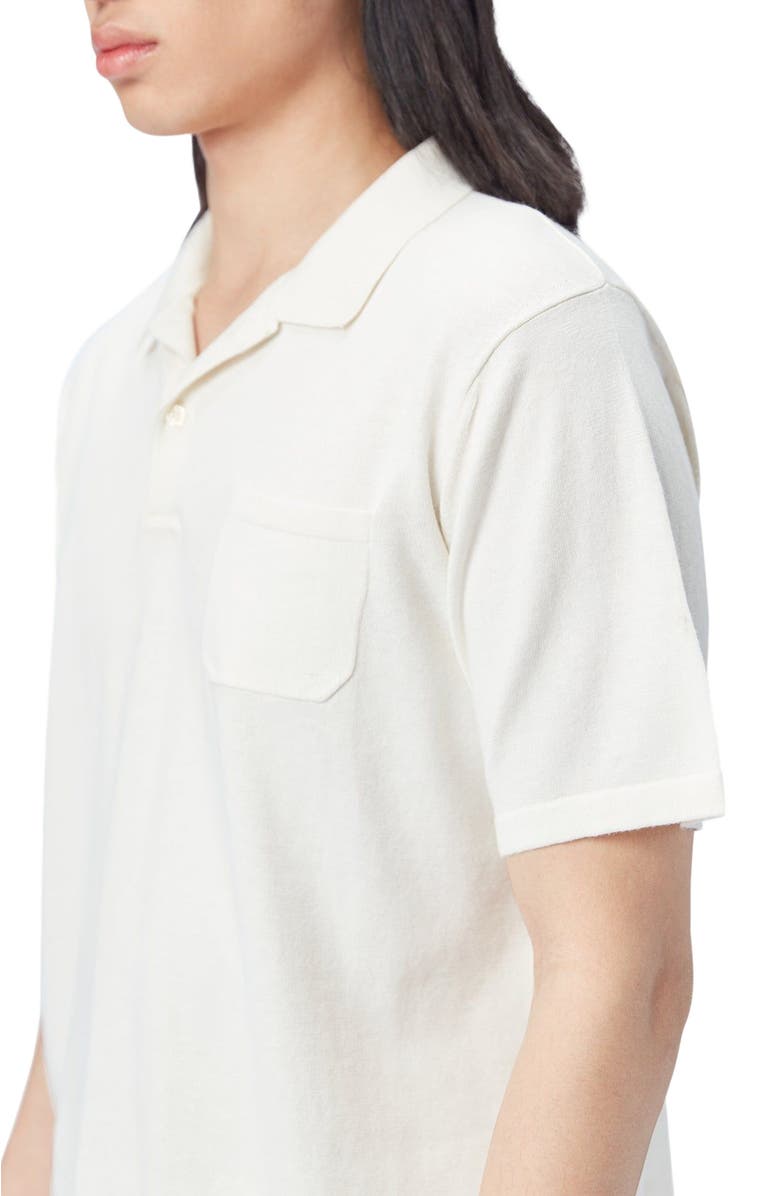 GOBI Mongolian Cashmere Men's Cotton Silk Cashmere Blend Polo Shirt, Alternate, color, Whisper White