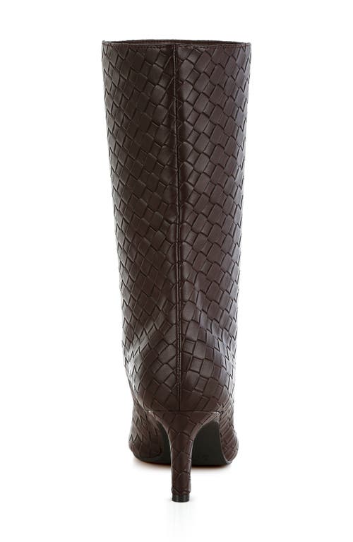 London Rag Mentha Woven Faux Leather Boot In Chocolate