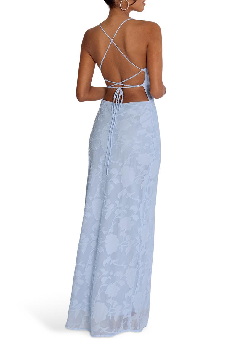Celena Floral Burnout Maxi Dress, Alternate, color, BLUE BURNOUT