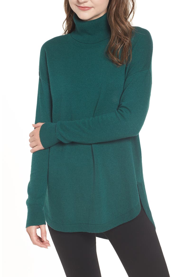 Turtleneck Sweater, Main, color, GREEN BOTANICAL