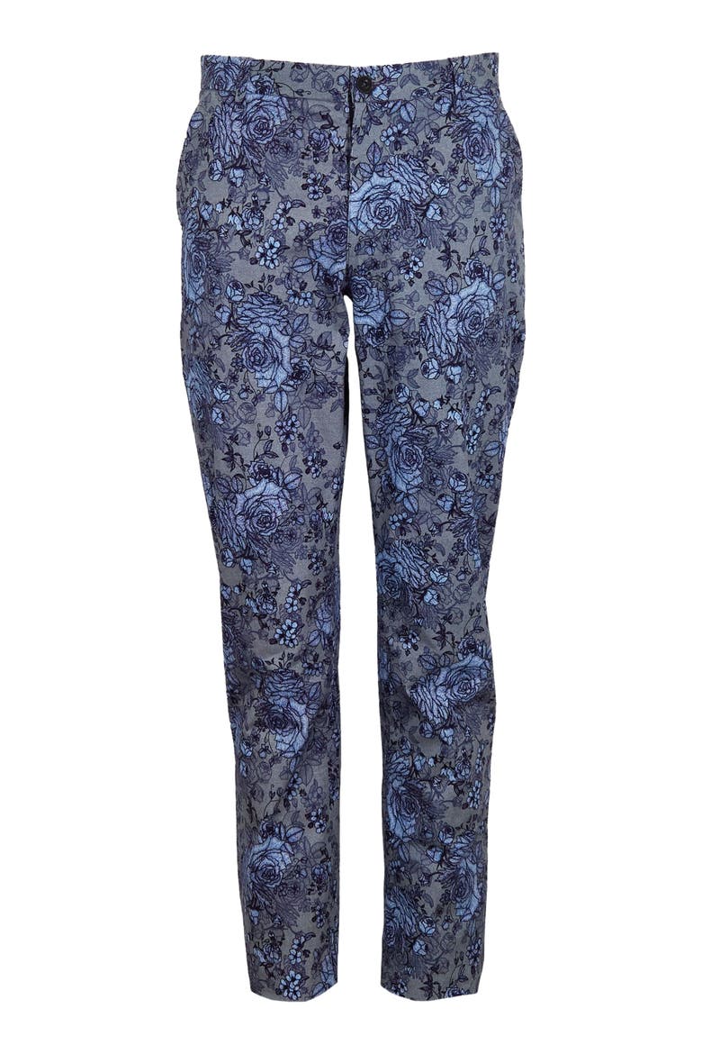 Caspian Stretch Cotton Chino Pant, Main, color, Roma Floral Flannel