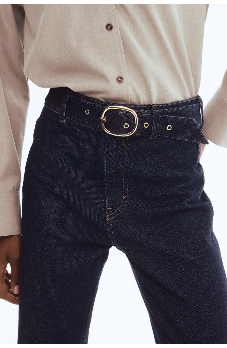 H&M Flared High Jeans, Alternate, color, Dark Denim Blue