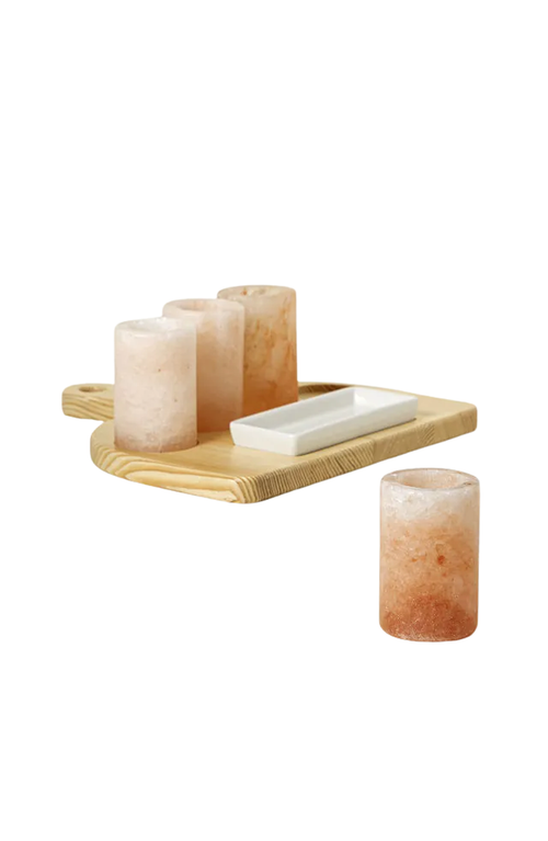 Uncommon Goods Himalayan Salt Tequila Glasses Set In Pinkish-orange