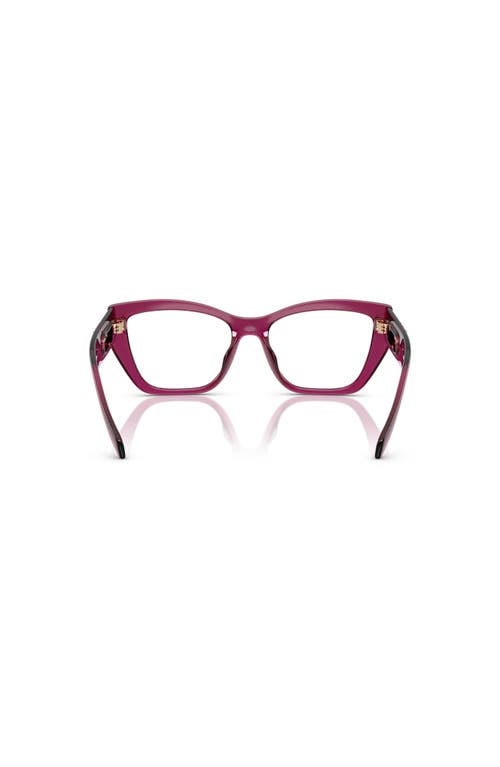 Michael Kors 52mm Rectangle Optical Glasses In Red