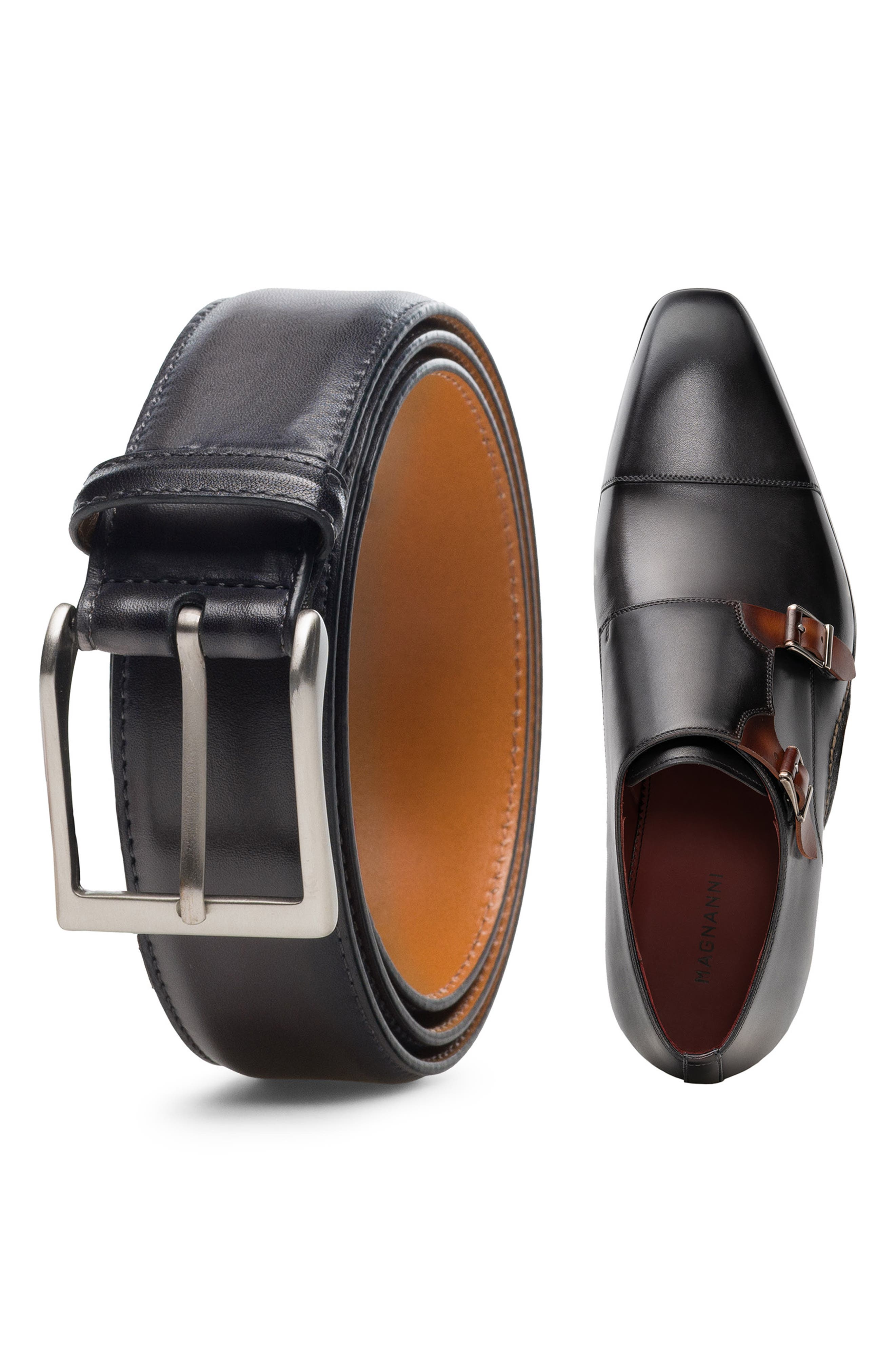 Magnanni Leros Cap Toe Double Monk Shoe, Alternate, color, 