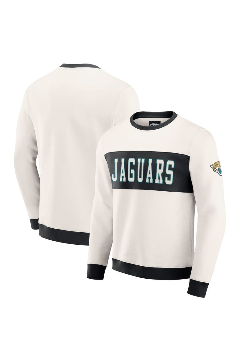 Men's Darius Rucker Collection by Fanatics  Cream Jacksonville Jaguars Colorblock Pullover Sweatshirt, Alternate, color, Cream