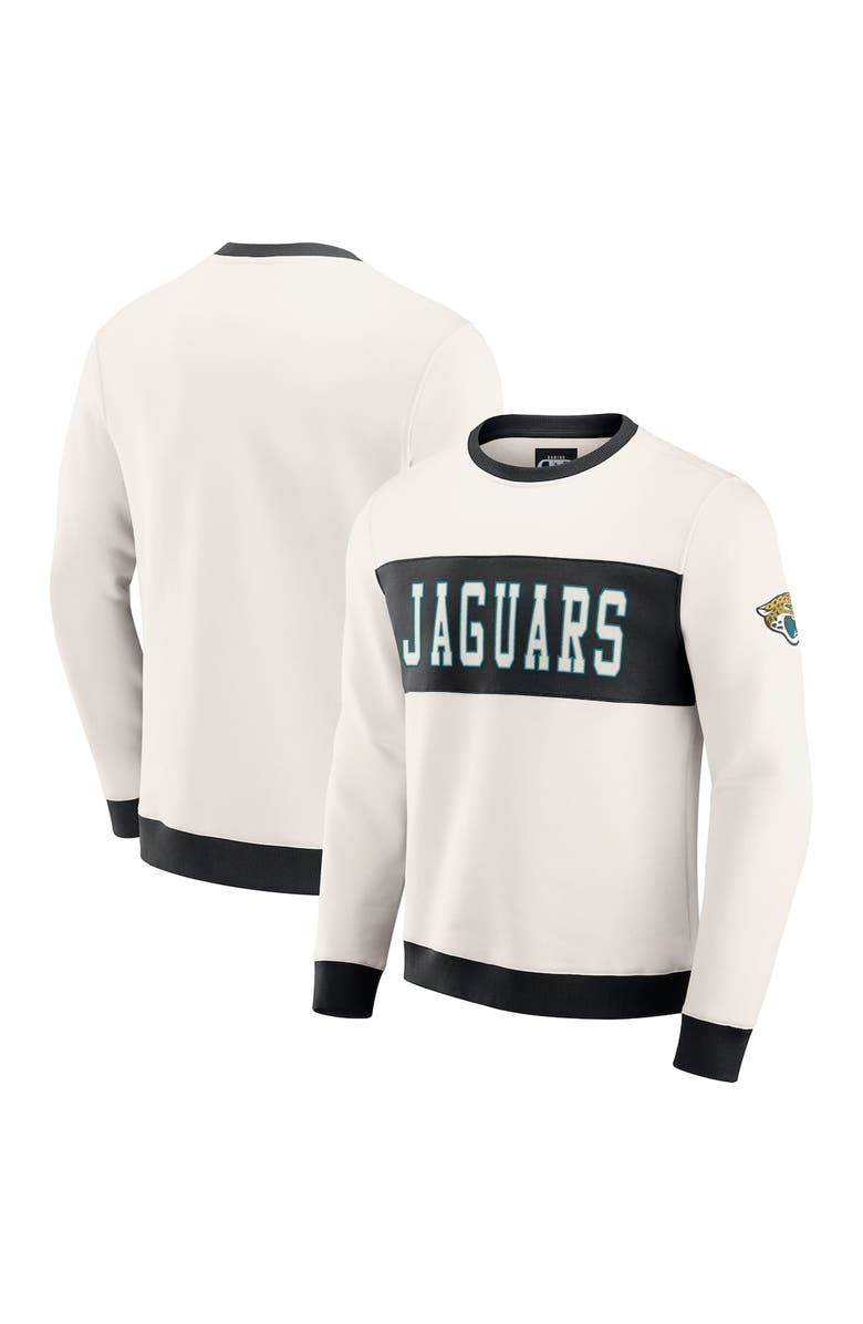 Darius Rucker Collection by Fanatics Men's Darius Rucker Collection by Fanatics  Cream Jacksonville Jaguars Colorblock Pullover Sweatshirt, Alternate, color, Cream