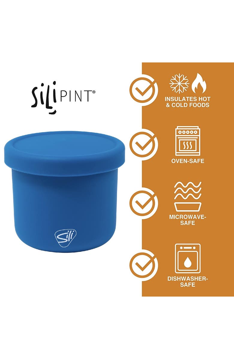 Silipint Silicone 10oz Lidded Bowls 2 Pack, Alternate, color, Blue