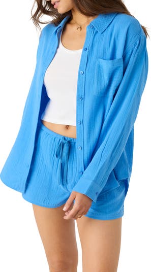 Leni Oversize Cotton Gauze Button-Up Shirt