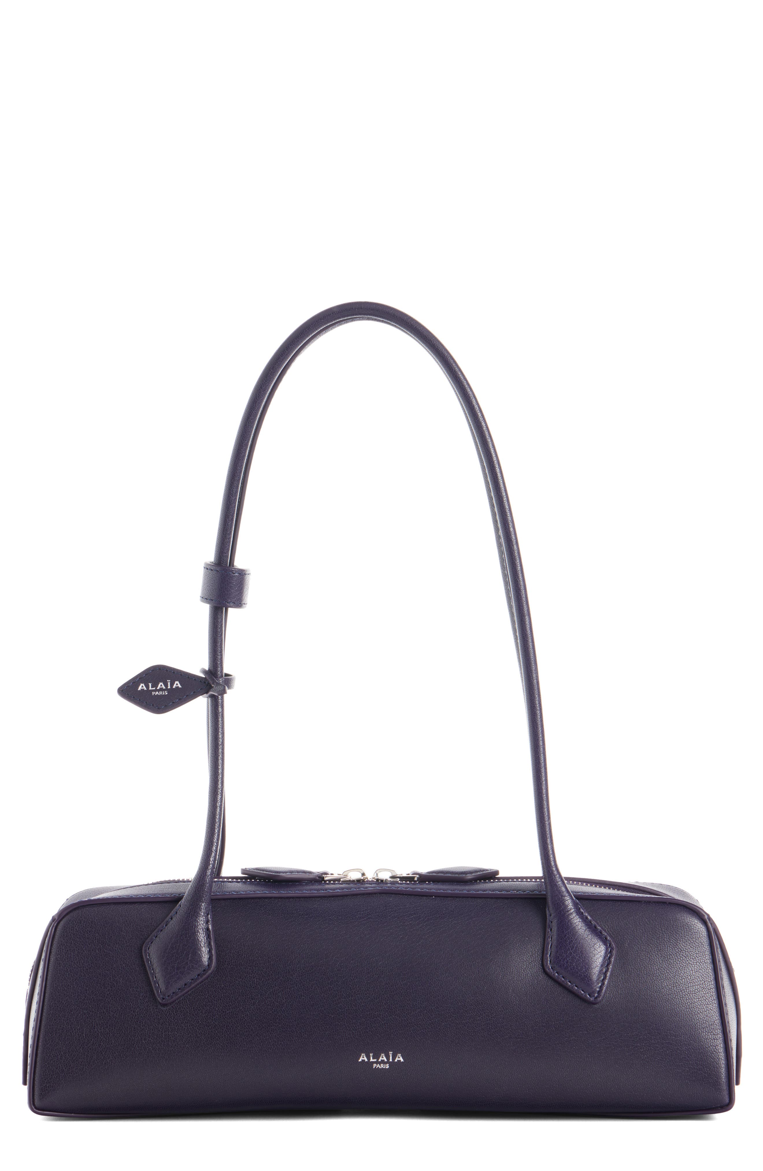 Alaïa Le Teckel Medium Shoulder Bag, Main, color, Aubergine