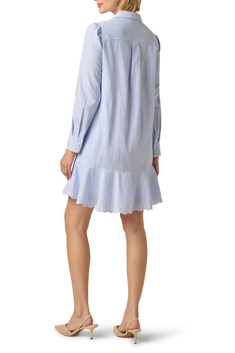 Hailey Stripe Button-Up Shift Shirtdress, Alternate, color, BLUE/ WHITE