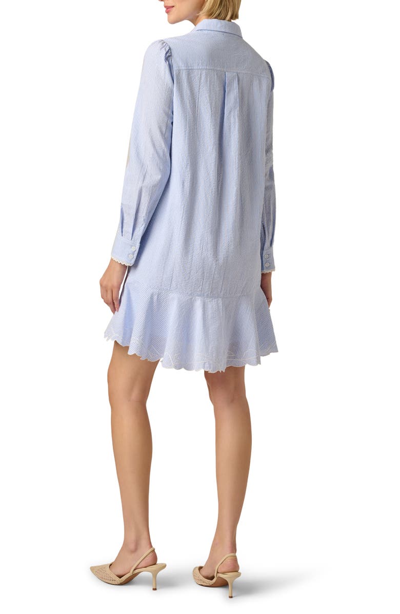 Adrianna Papell Hailey Stripe Button-Up Shift Shirtdress, Alternate, color, Blue/ White
