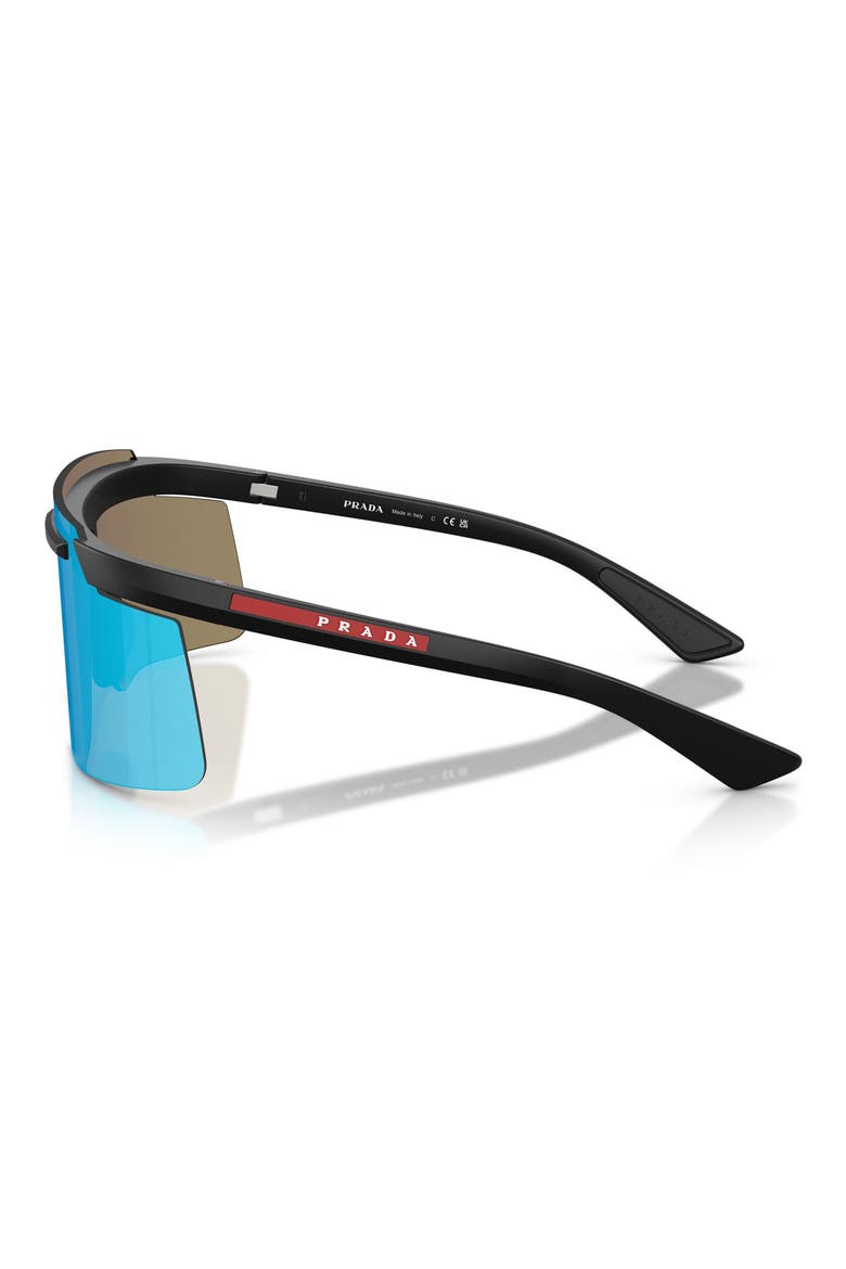 140mm Polarized Shield Sunglasses, Alternate, color, MATTE BLACK / LIGHT GREEN BLUE