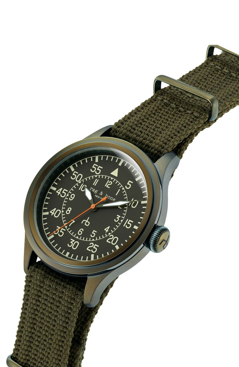 rag & bone Archer Pilot Watch, 42mm, Alternate, color, 