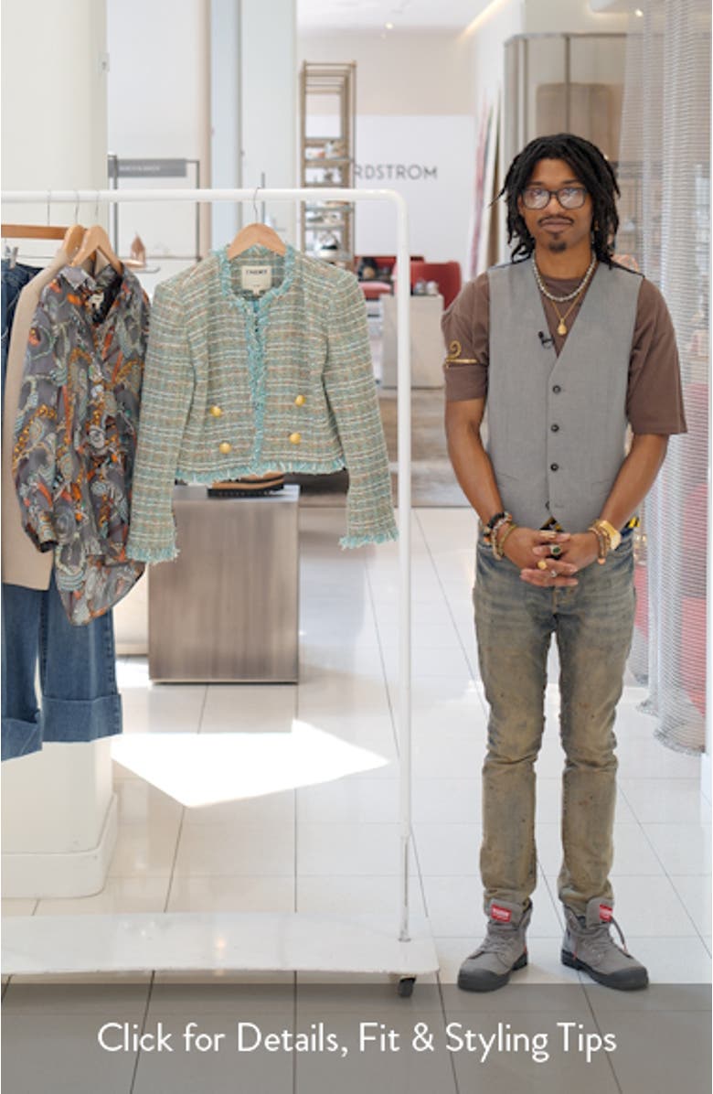 Clydie Collarless Crop Blazer, sales video thumbnail