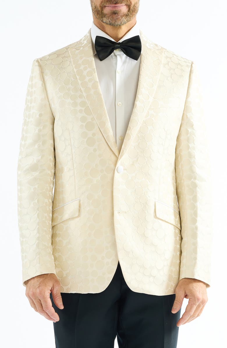 SAVILE ROW CO Dotted Jacquard Evening Jacket, Main, color, Ivory