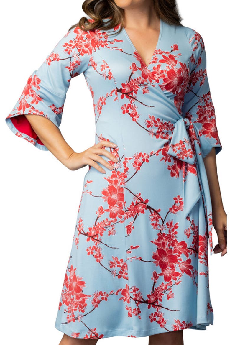 Gemini Wrap Dress, Alternate, color, Cherry Blossom Print