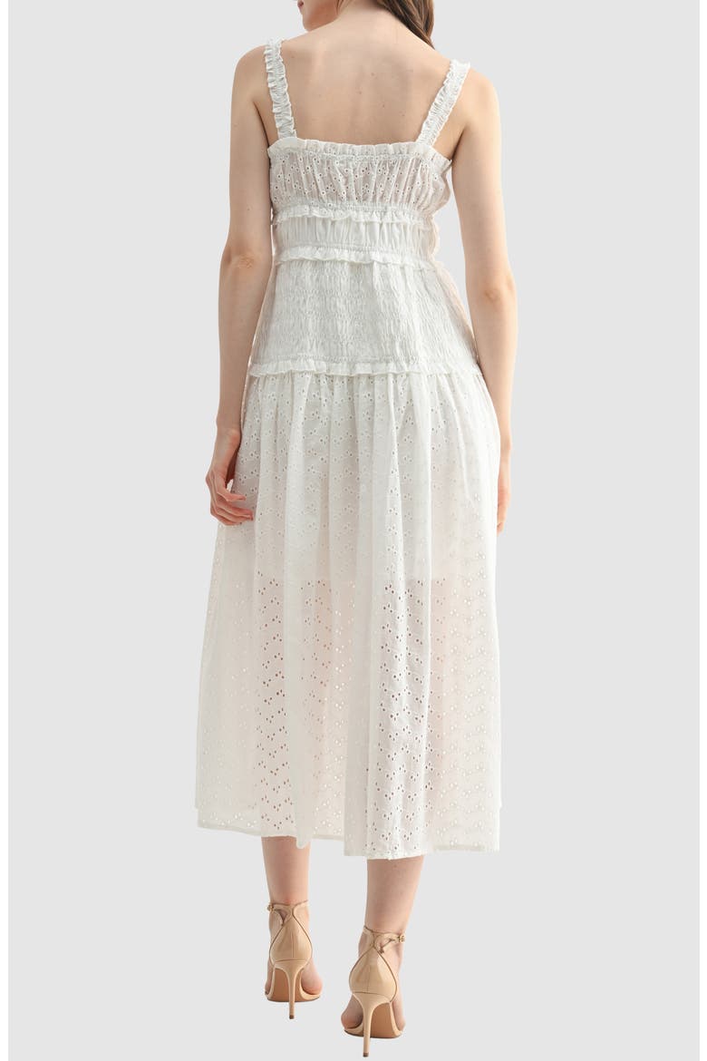 Cotton Eyelet Midi Sundress, Alternate, color, WHITE