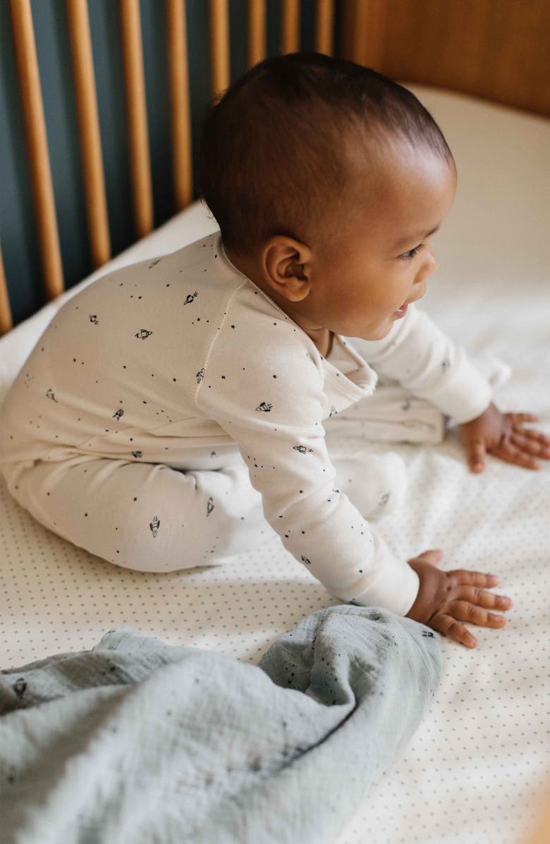 Pehr Kids' Rocketman Organic Cotton One-Piece Pajamas, Alternate, color, 