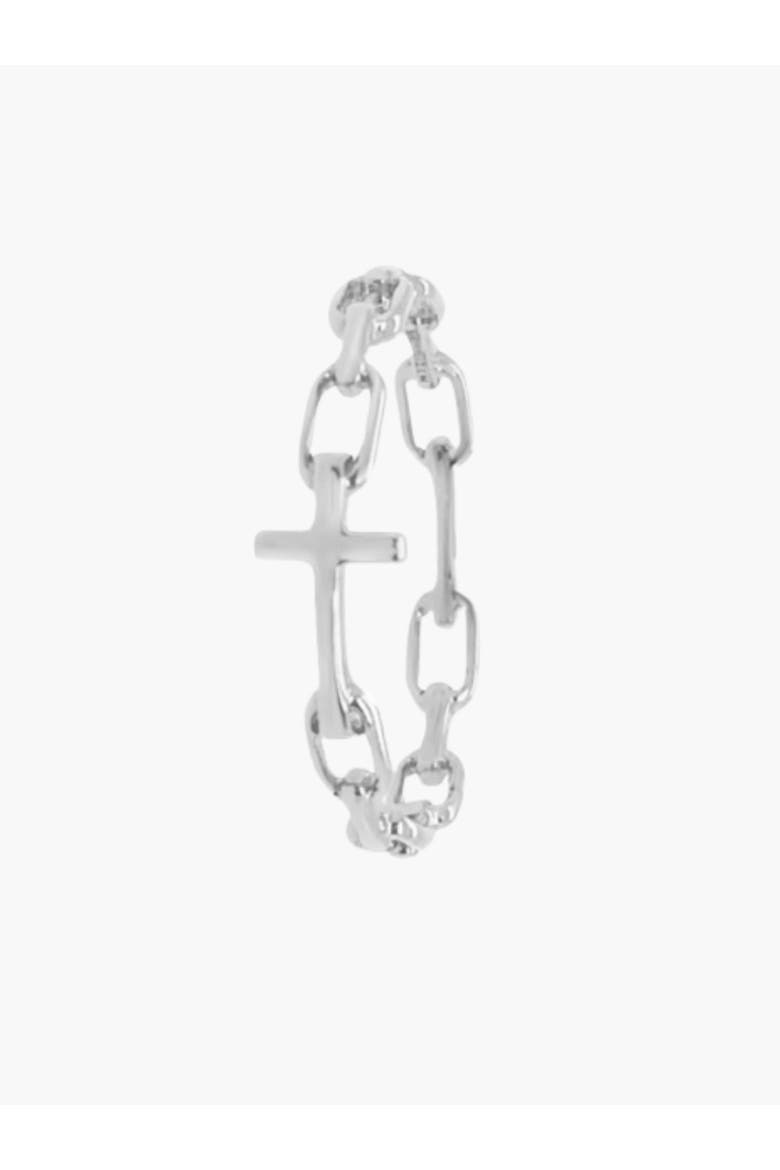 Chain Breaker Cross Ring, Main, color, Sterling Silver