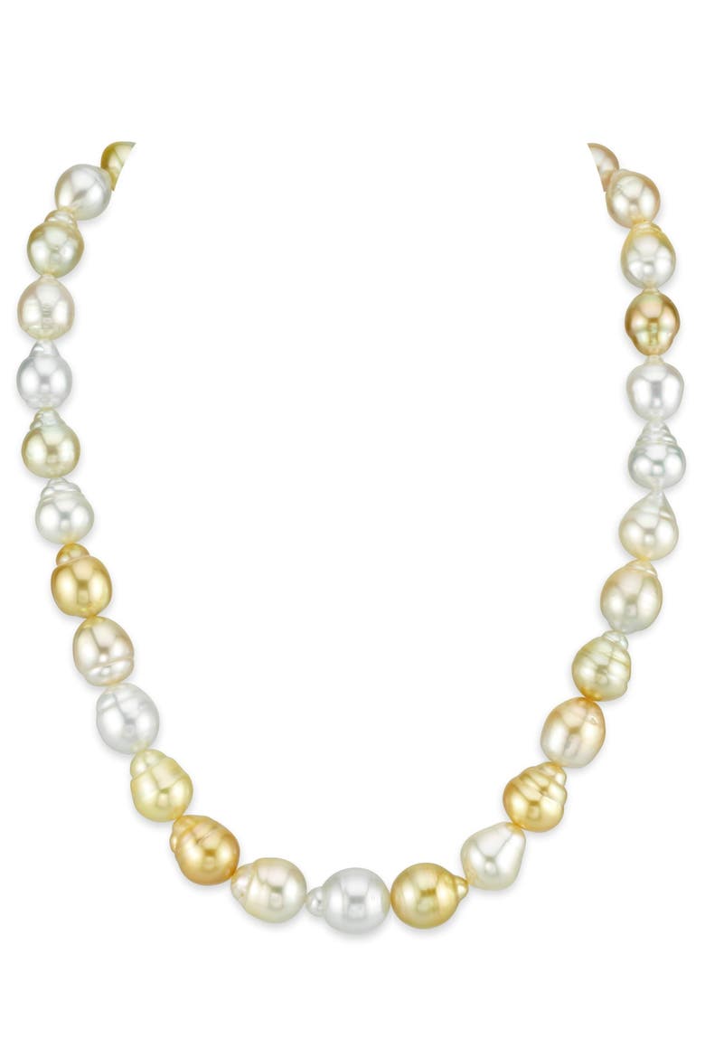 9-11mm South Sea Multicolor Baroque Pearl Necklace, Main, color, Yellow Gold Clasp