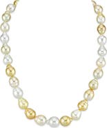 The Pearl Source 9-11mm South Sea Multicolor Baroque Pearl Necklace