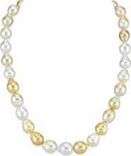 The Pearl Source 9-11mm South Sea Multicolor Baroque Pearl Necklace