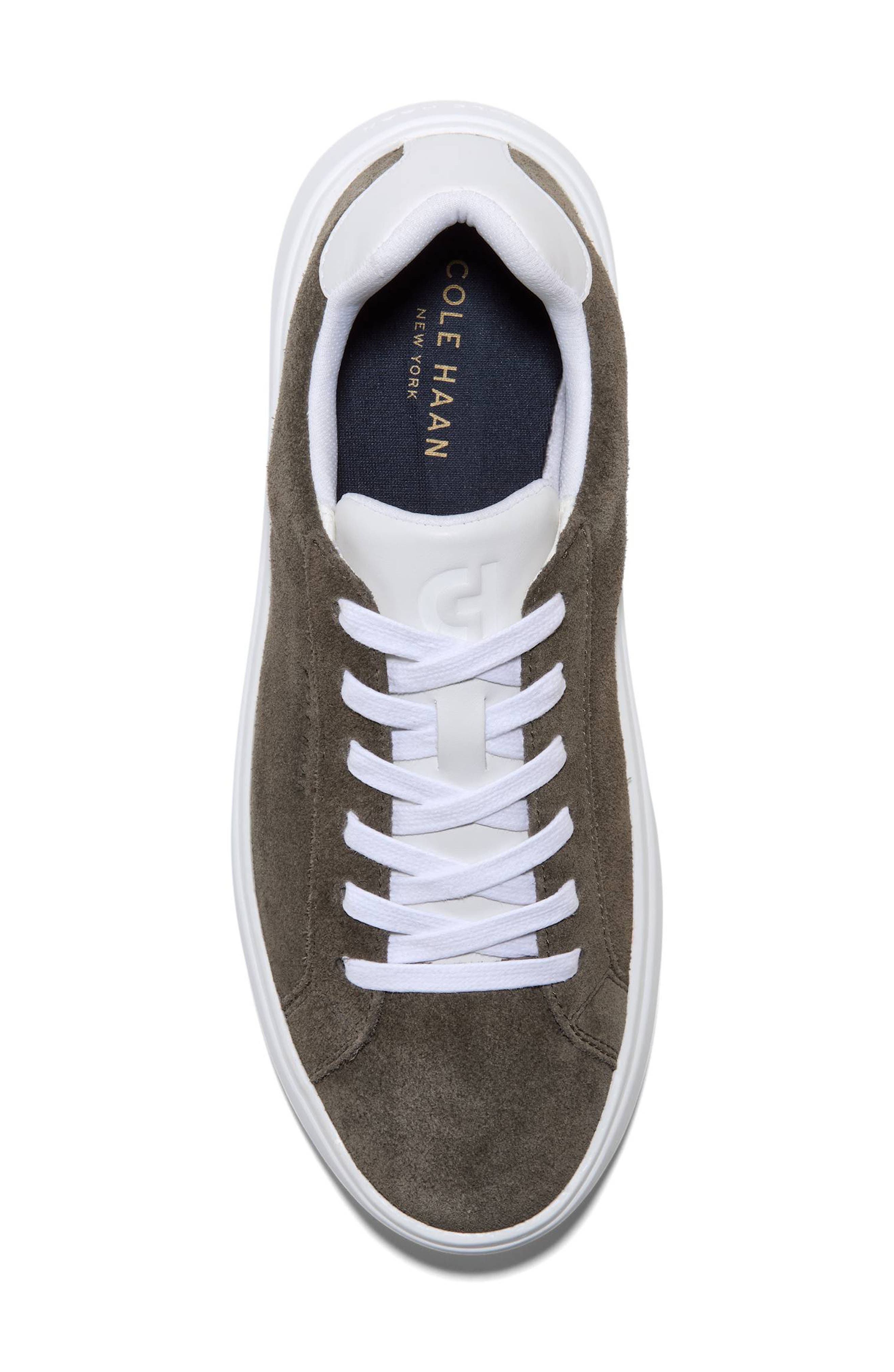 Grand Crosscourt Daily Sneaker, Alternate, color, DEEP OLIVE SUEDE/WHITE LEATHER