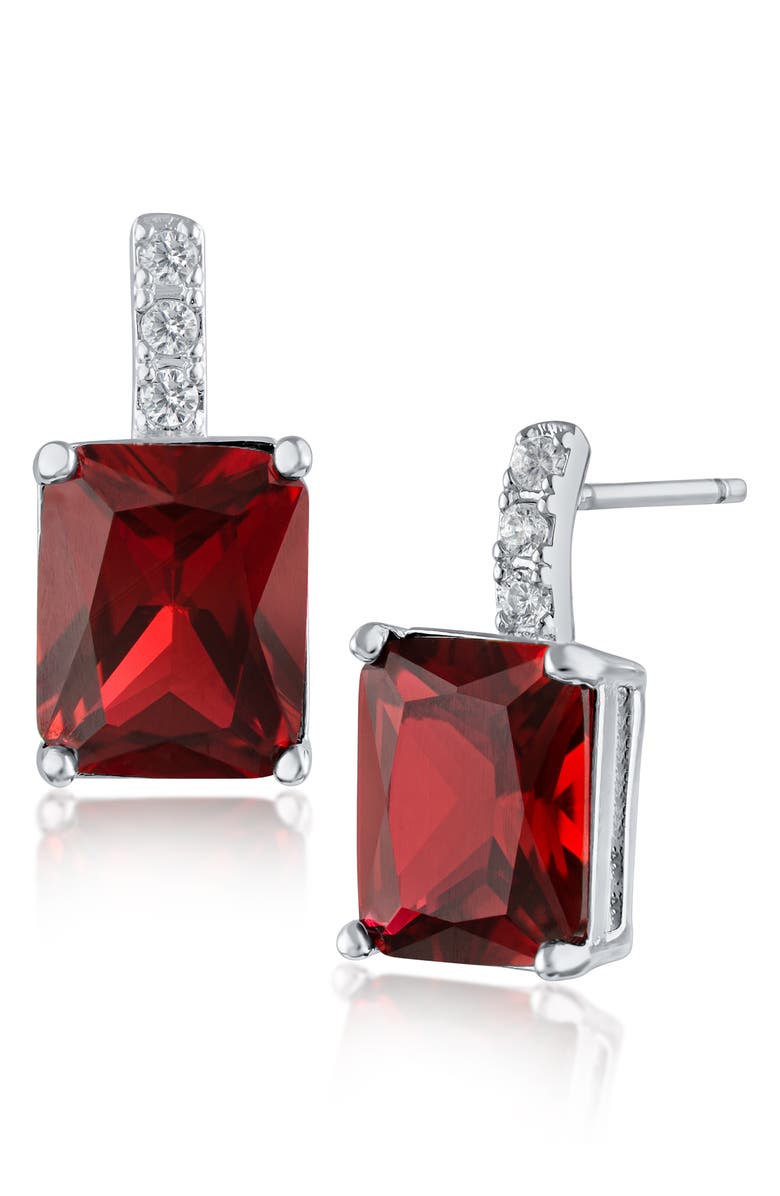 CZ by Kenneth Jay Lane Emerald Cut CZ Drop Earrings, Main, color,