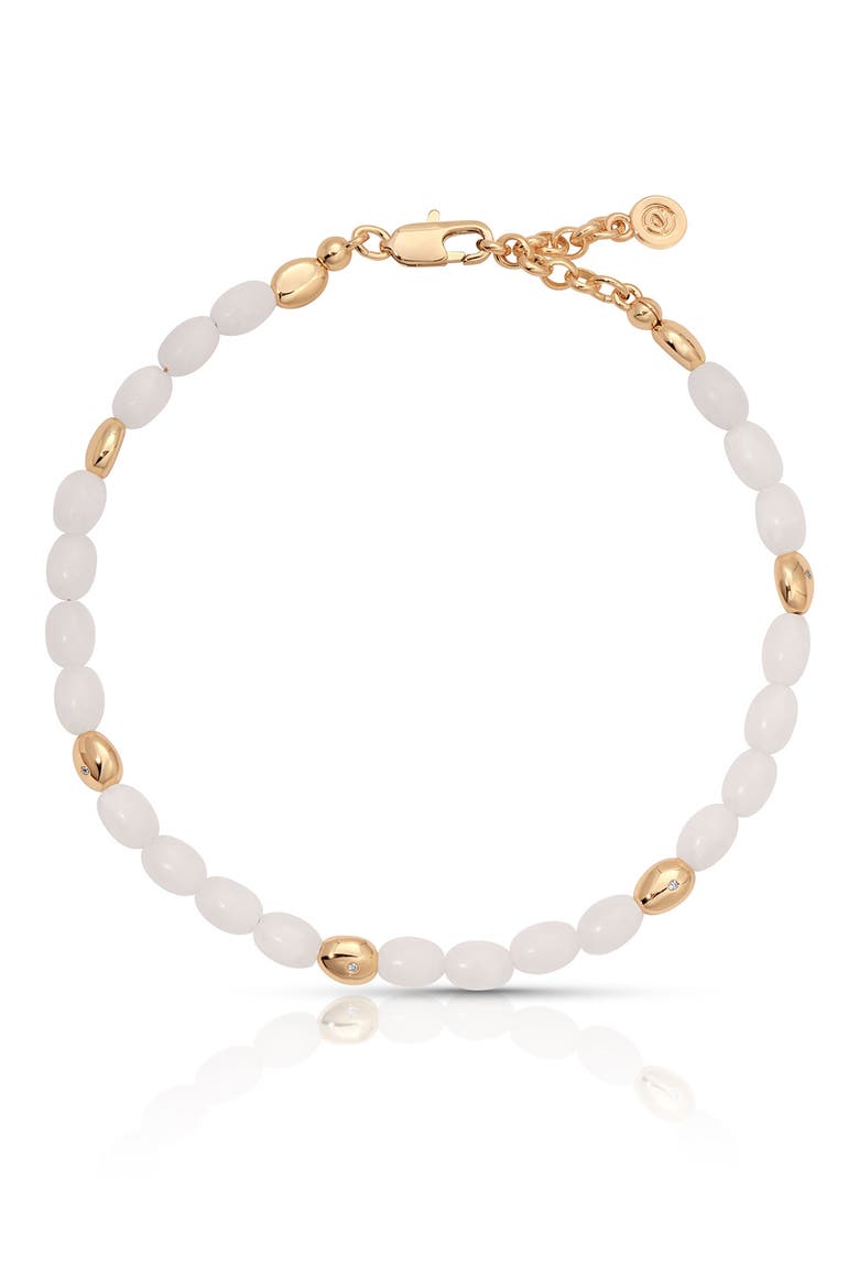 Freshwater Pearl Pebble Anklet, Main, color, BONE