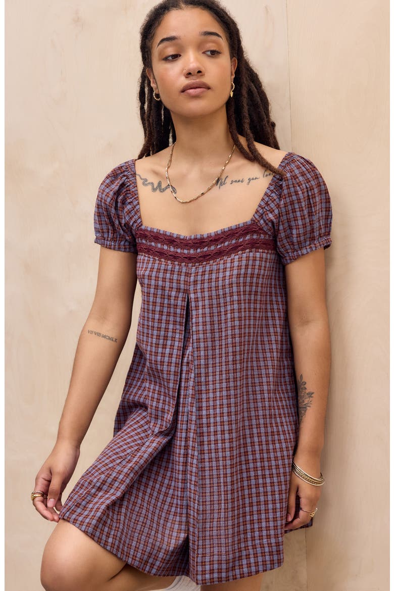 urban outfitters plaid mesh dress UO Check Modern Mesh Mini Dress