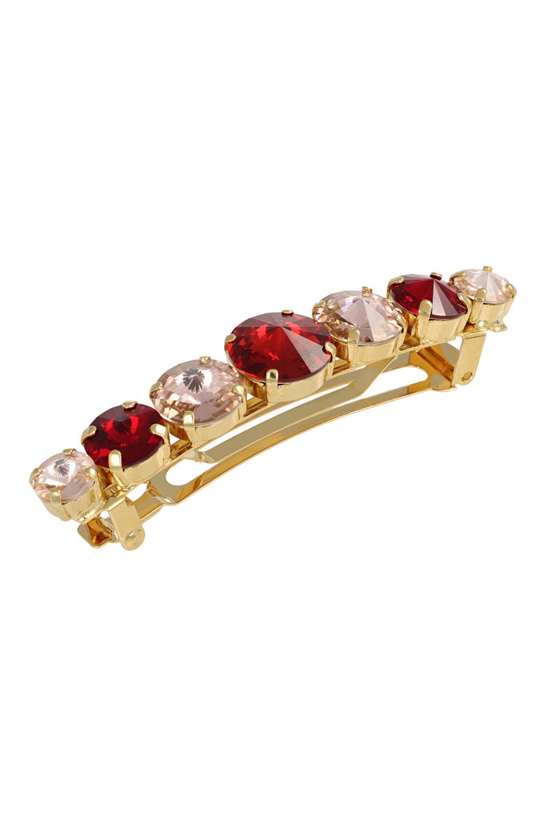 Celina Crystal Barrette, Main, color, SCARLET/VINTAGE ROSE/SIAM/SILK