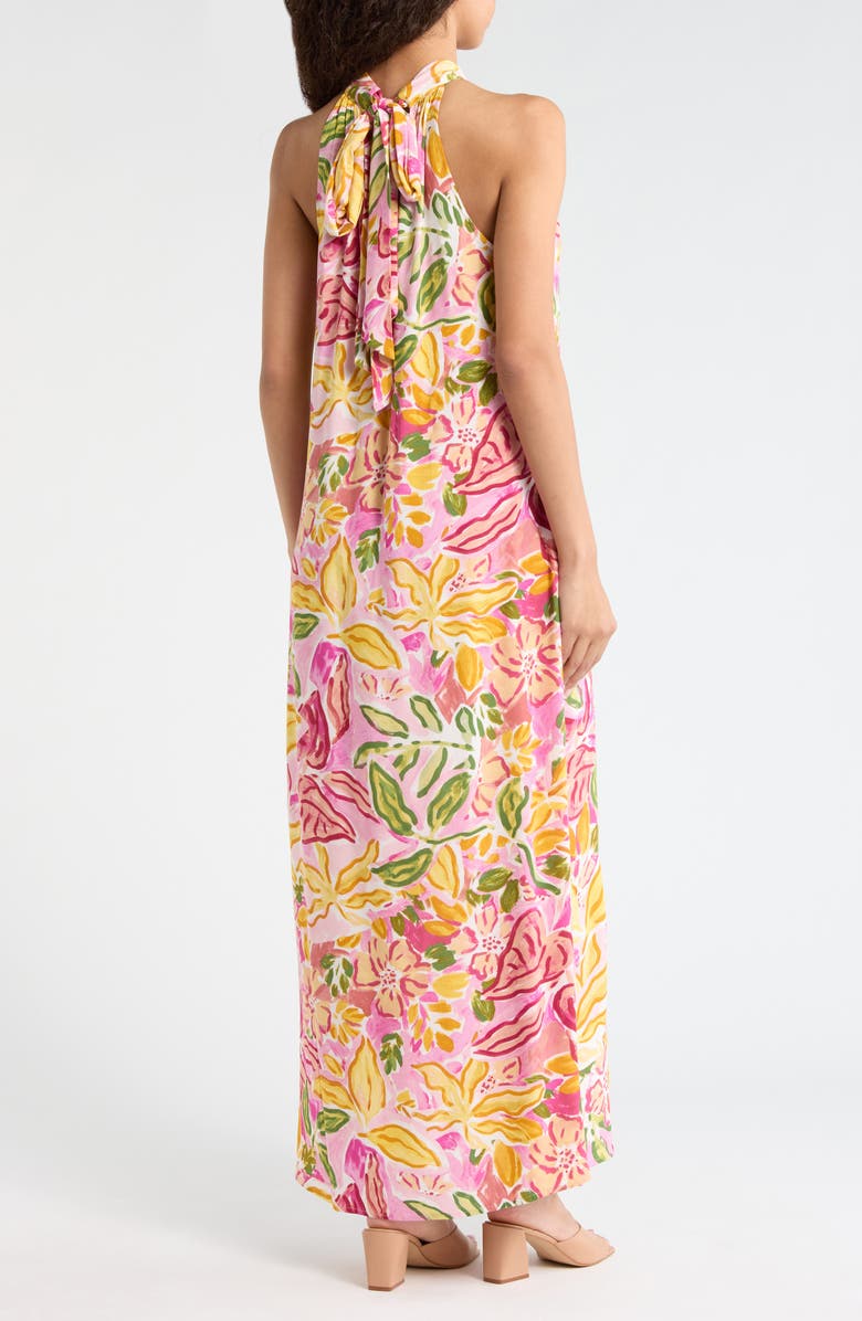 Vince Camuto Floral Challis Maxi Dress, Alternate, color, Plush Pink