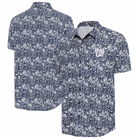 Men's Antigua Navy Washington Nationals Resort Button-Up Shirt