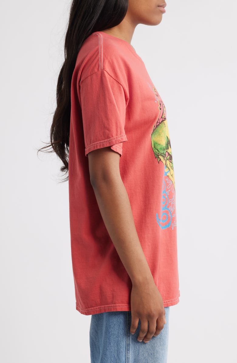 Merch Traffic Metallica Skulls Cotton Graphic T-Shirt, Alternate, color, Sunset Coral