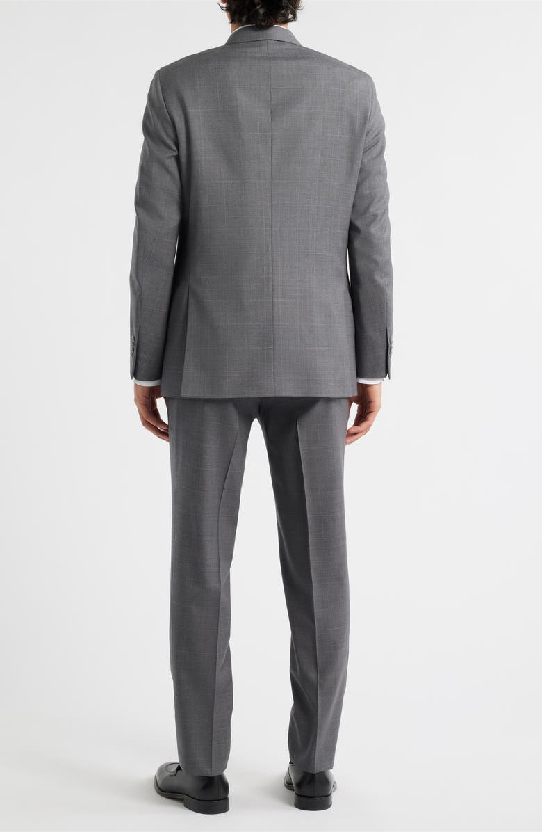 Peter Millar Flynn Classic Fit Grey Windowpane Check Wool Suit, Alternate, color, 