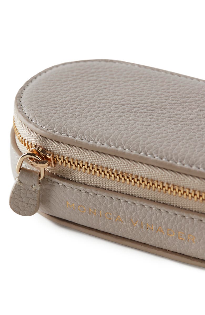 Monica Vinader Mini Leather Jewelry Case, Alternate, color, Pebble Grey