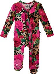 Posh Peanut Ruffle Fitted One-Piece Footie Pajamas