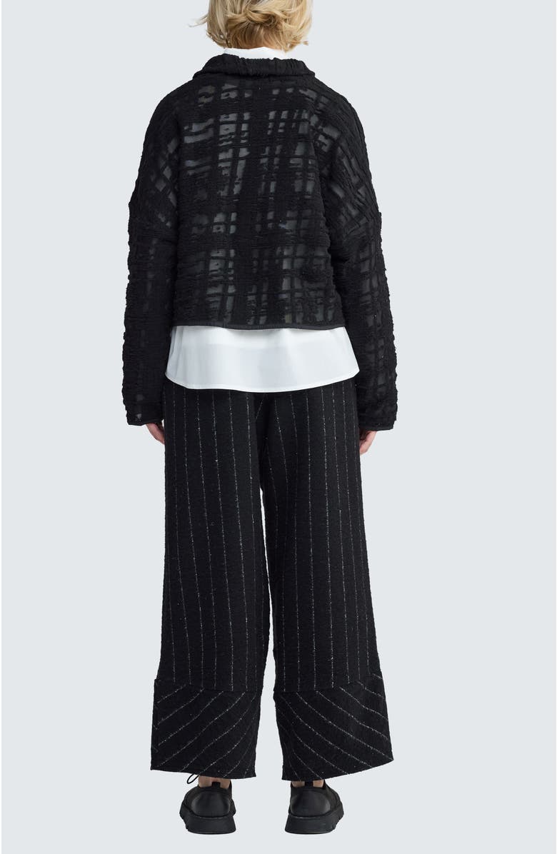 LUUKAA Illora Striped-Felt Pants, Alternate, color, Monochrome Black